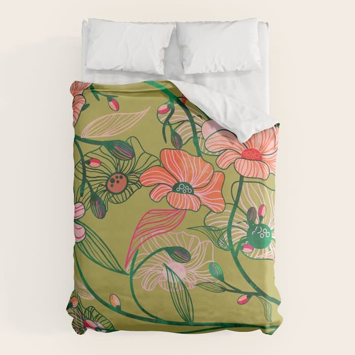 Twinning #illustration #pattern Duvet Cover