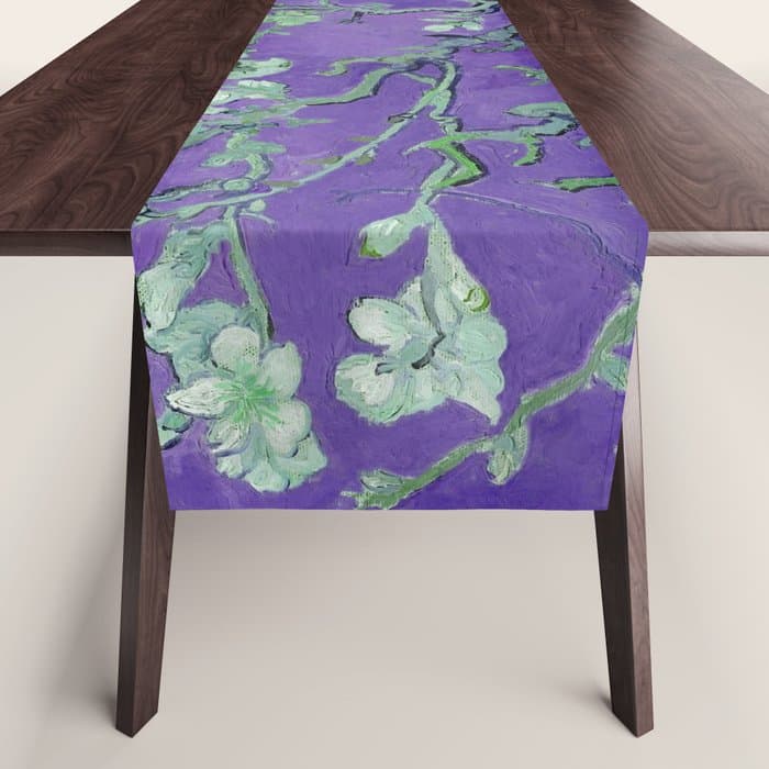 Vincent van Gogh "Almond Blossoms" (edited purple) Table Runner