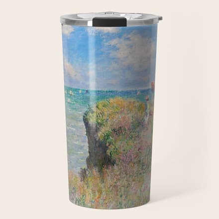 Claude Monet " Cliff Walk At Pourville" Travel Mug