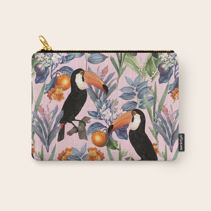 Tucan Garden #pattern #illustration Carry All Pouch