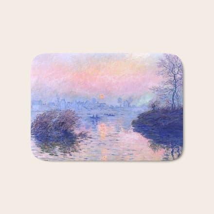 Claude Monet "Sunset On The Seine At Lavacourt. Winter Effect" Bath Mat