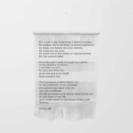 Psalm 23 Bible Verse Print - The Lord Is My Shepherd Wall Hanging