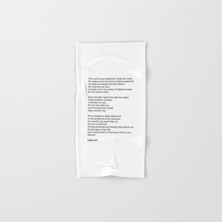Psalm 23 Bible Verse Print - The Lord Is My Shepherd Bath Towel