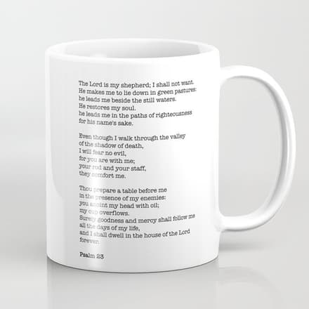 Psalm 23 Bible Verse Print - The Lord Is My Shepherd Coffee Mug