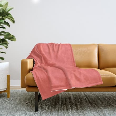 Living Coral - Solid Color Collection Throw Blanket