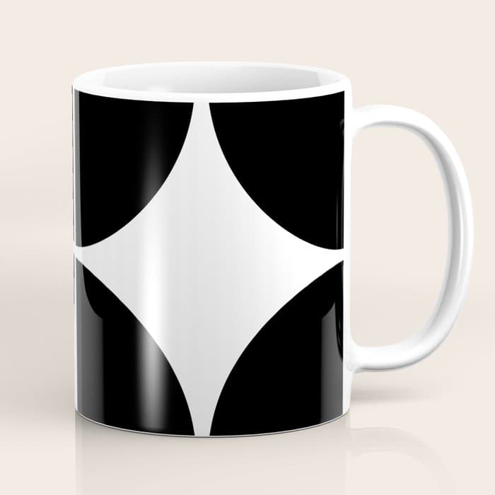 Mid Century Modern Black Square Coffee Mug