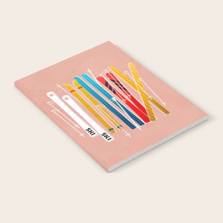 Colorful Ski Illustration And Pattern No 2 Notebook
