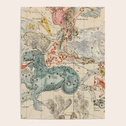 Vintage Celestial & Astrological Map  (1693) Poster