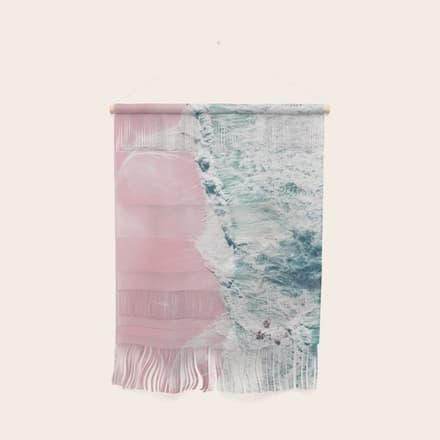 Aerial Ocean Print - Beach - Pink Sand - Wave - Original Sea Of Love - Travel Photography  Wall Hanging