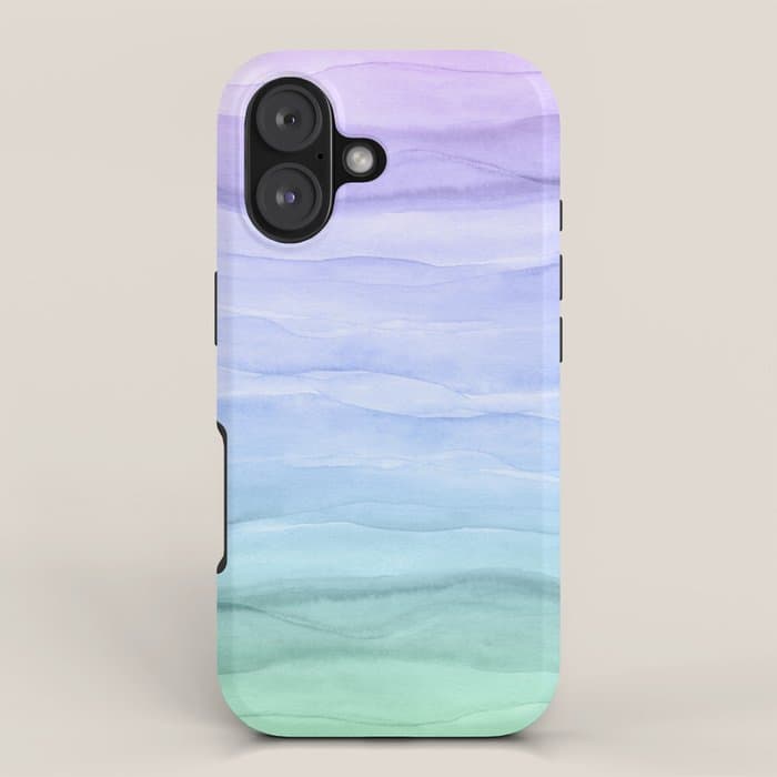 Layers Blue Ombre - Watercolor Abstract iPhone Case