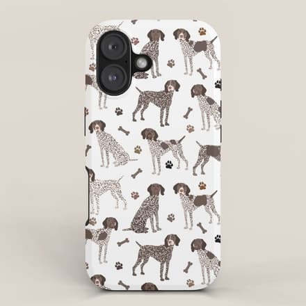 German Shorthaired Pointer Dog Paws And Bones White Iphone Case