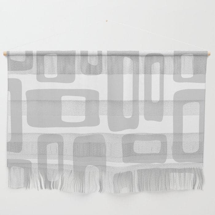 Retro Mid Century Modern Abstract Pattern 731 Winter Gray Wall Hanging