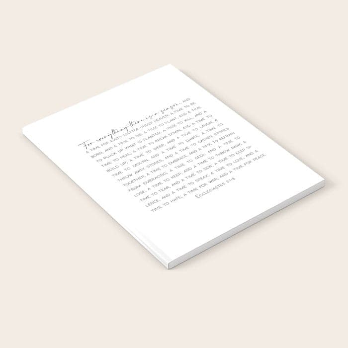 For everything there is a season, Ecclesiastes 3:1-8 Notebook