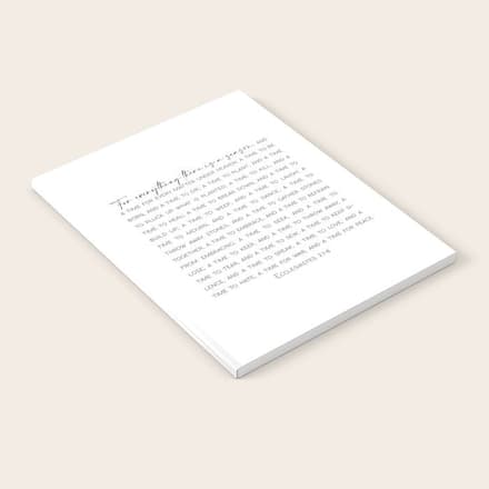 For Everything There Is A Season, Ecclesiastes 3:1-8 Notebook