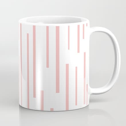 Leitungen Minimalist Pink And White Interrupted Line Pattern Coffee Mug