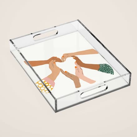 Indiscrimination | Anti-Racism Painting | Unity Illustration | Women Empowerment Growth Mindset Acrylic Tray