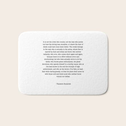 Man In The Arena Theodore Roosevelt Bath Mat