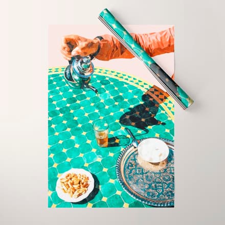 Chai, India Culture & People Painting, Exotic Travel Places Tea Bohemian Colorful Morocco Turkish Wrapping Paper