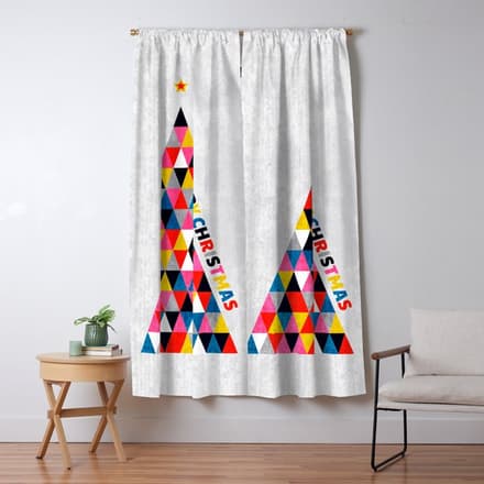 Minimalistic Christmas Tree Window Curtain