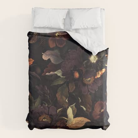 Vintage & Shabby Chic - Flowers At Night Duvet Cover