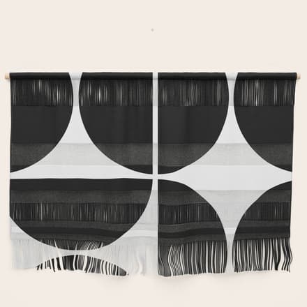 Mid Century Modern Black Square Wall Hanging