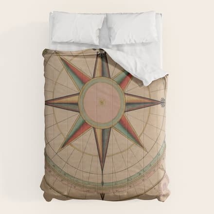 Vintage Compass Rose Diagram (1664) Comforter