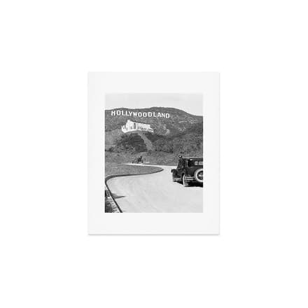 Old Hollywood Sign Hollywoodland Black And White Photograph Art Print