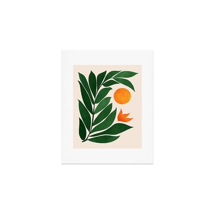 Tropical Forest Sunset / Mid Century Abstract Shapes Art Print
