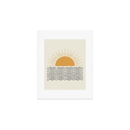 Sunrise Ocean -  Mid Century Modern Style Art Print