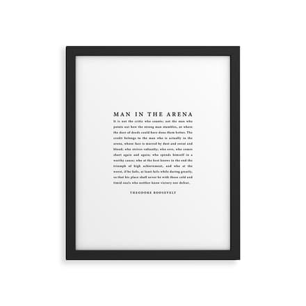 The Man In The Arena, Theodore Roosevelt Framed Art Print