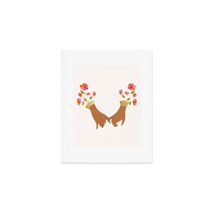 Pinky Promise | Valentine'S Day Love Friendship | Floral Botanical Join Hands Forever  Art Print