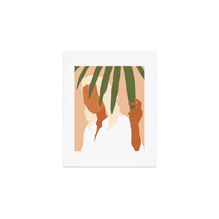 Musafir | Traveler Feminism Woman Of Color In White Shirt | Palm Tropical Minimal Bohemian Fashion  Art Print
