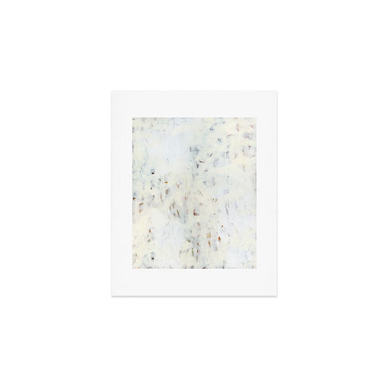 Highlandia 1 - all white abstract painting Art Print