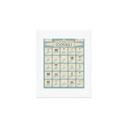 Art Deco Cocktail Recipe Poster Art Print