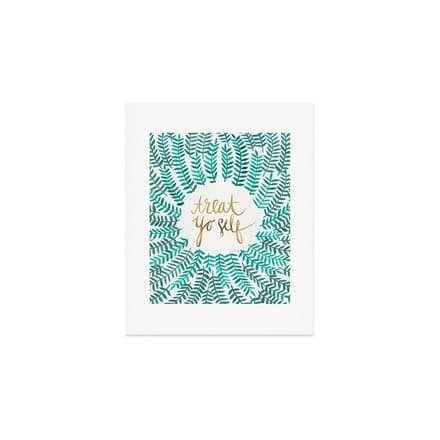 Treat Yo Self - Gold & Turquoise Art Print