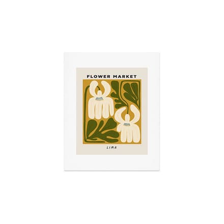 Flower Market Lima, Retro Eclectic Floral Print Art Print