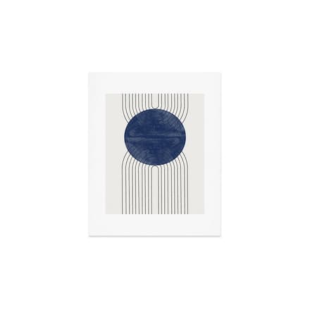 Mid Century Modern Blue Perfect Balance Art Print