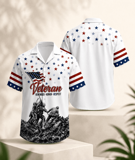 Veteran Remember Honor Respect Hawaiian Shirt
