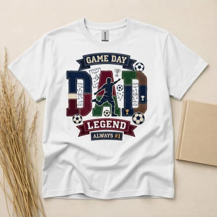 Legendary Soccer Dad Patchwork Graphic T-Shirt