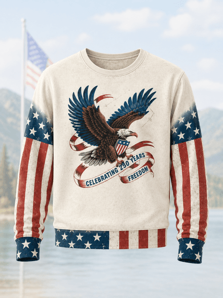 Celebrating 250 Years Freedom Eagle Patriotic Sweatshirt
