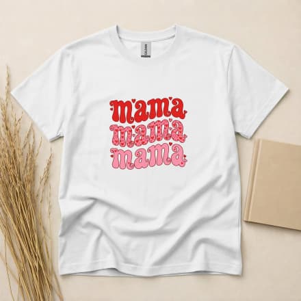 Mama Mama Mama Heart Retro T-Shirt