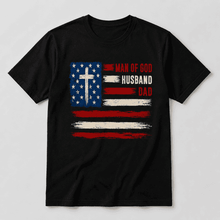 Personalized American Flag Dad T-Shirt Father'S Day Gift For Husband And Dad