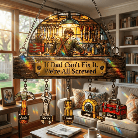 Custom Fix-It Dad Tools Window Suncatcher