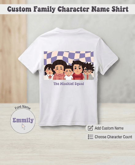 Custom Family Character Name Shirt