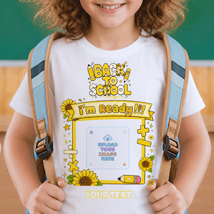 Personalized Back To School Sunflower Photo Frame Teacher Shirt – Custom Name & Photo T-Shirt
