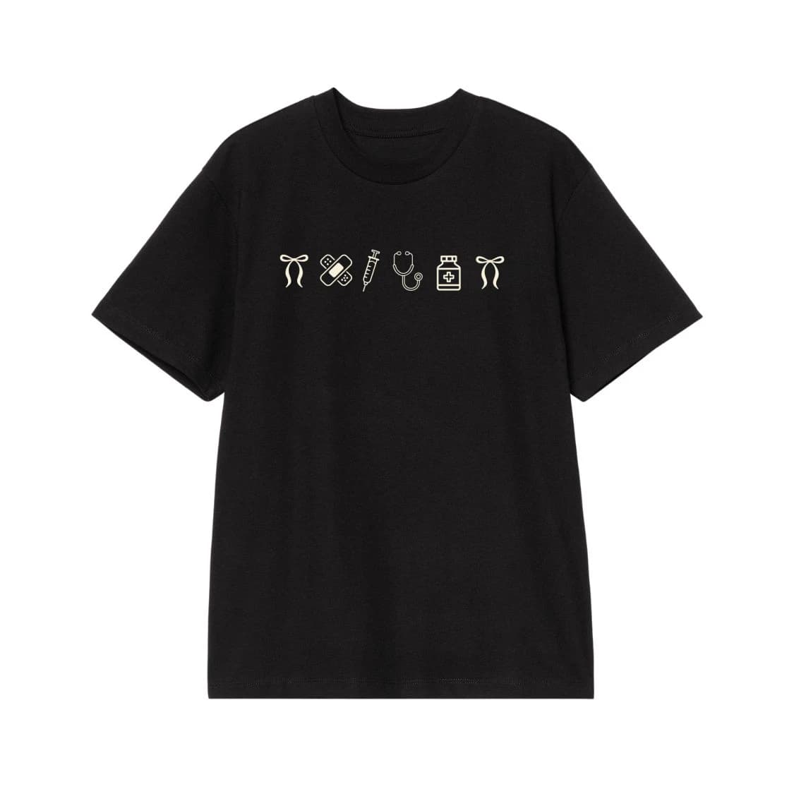 Coquette Nurse Life Medical Icons T-Shirt