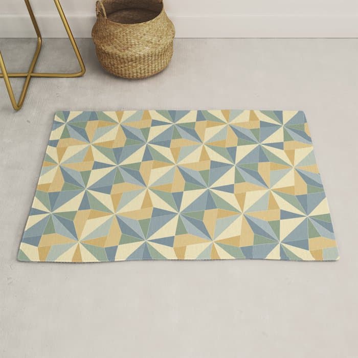 Kaleidoscope Tile Pattern XIV Neutral Earthy Pastel Rug