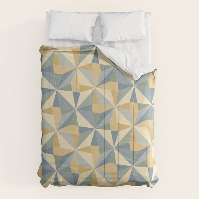 Kaleidoscope Tile Pattern XIV Neutral Earthy Pastel Comforter