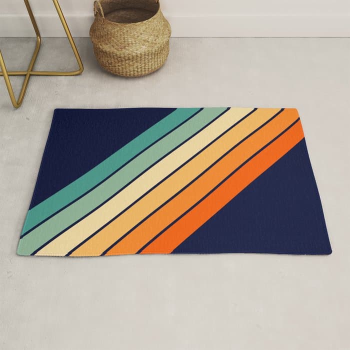 Farida - 70s Vintage Style Retro Stripes Rug