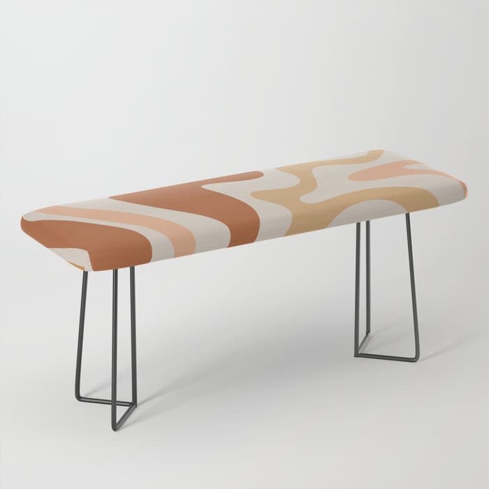 Liquid Swirl Abstract in Earth Tones Bench